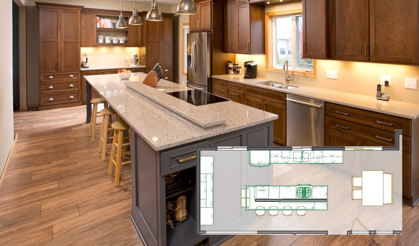 After kitchen remodel and blueprint