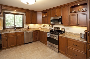full kitchen with custom cabinets