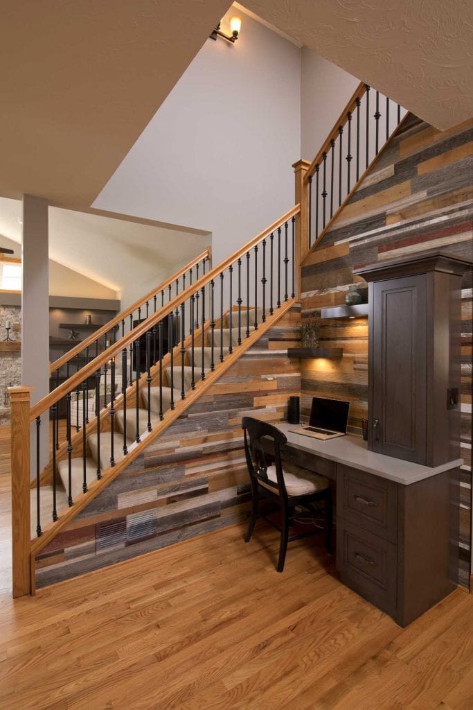 After staircase and desk