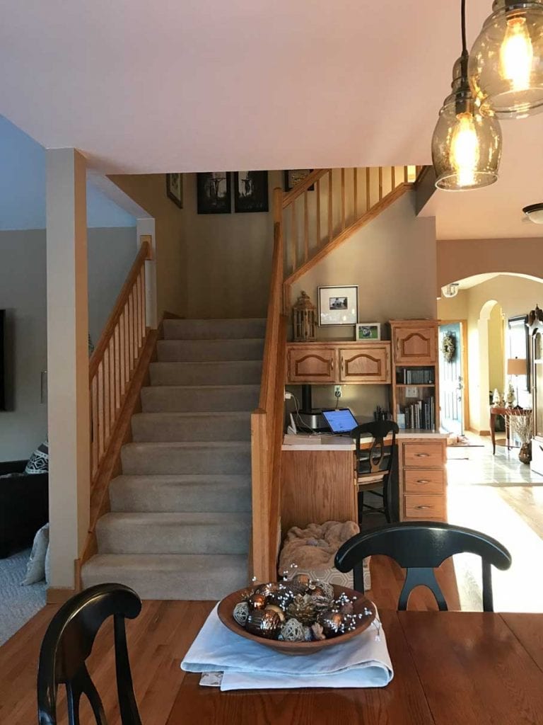 Before staircase and desk