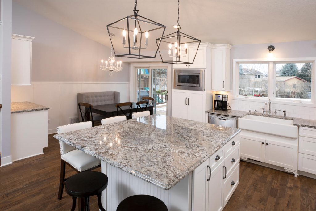 Modern light fixture in kitchen